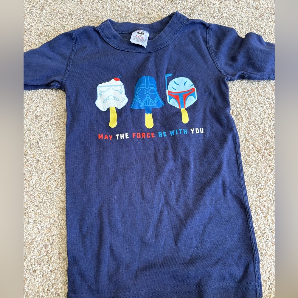 Hannah Andersson Top Star Wars Size 6-7 Boys Girls Navy Blue Ice Cream